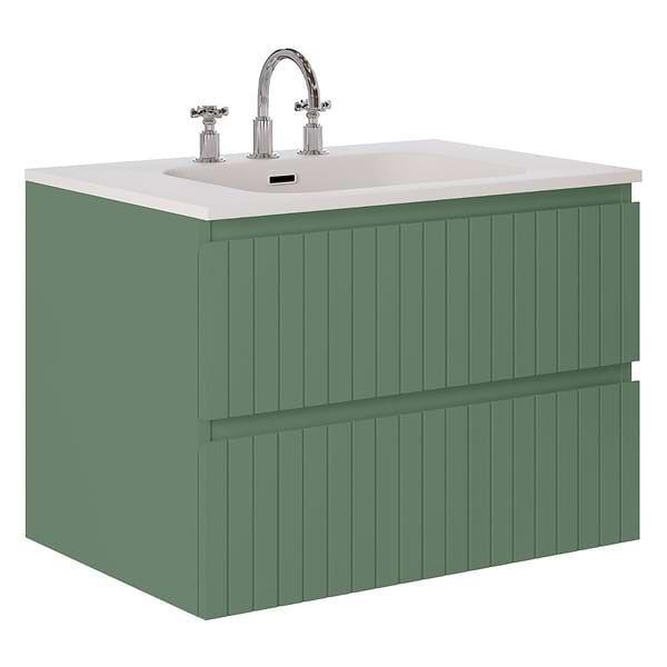 Prima Forest Green 30" Single Vanity with Integrated Solid Surface Top