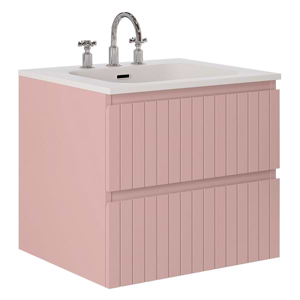 Prima Rose Pink 24" Single Vanity with Integrated Solid Surface Top
