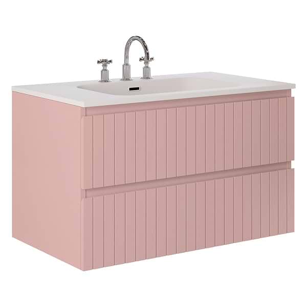 Prima Rose Pink 36" Single Vanity with Integrated Solid Surface Top
