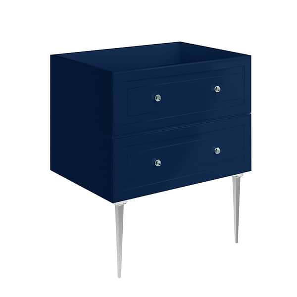 Alma Blue 30" Vanity with Chrome Legs & Knobs without Top