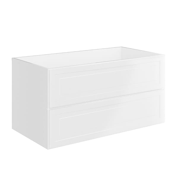 Alma White 42" Vanity with Integrated White Solid Surface Top