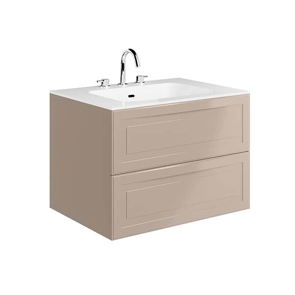 Alma Taupe 30" Vanity with Integrated White Solid Surface Top