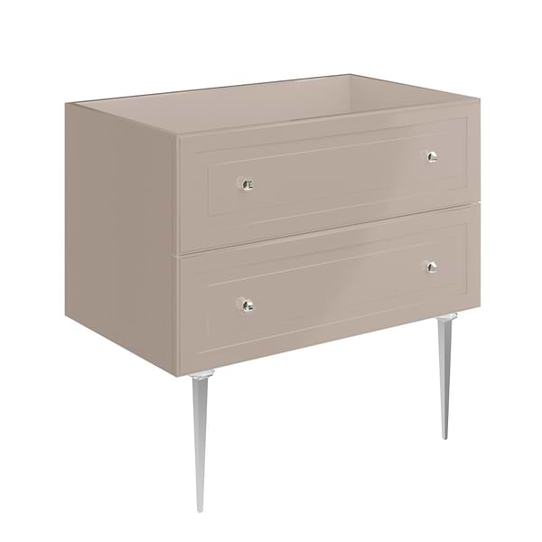 Alma Taupe 36" Single Vanity with Chrome Legs & Knobs without Top