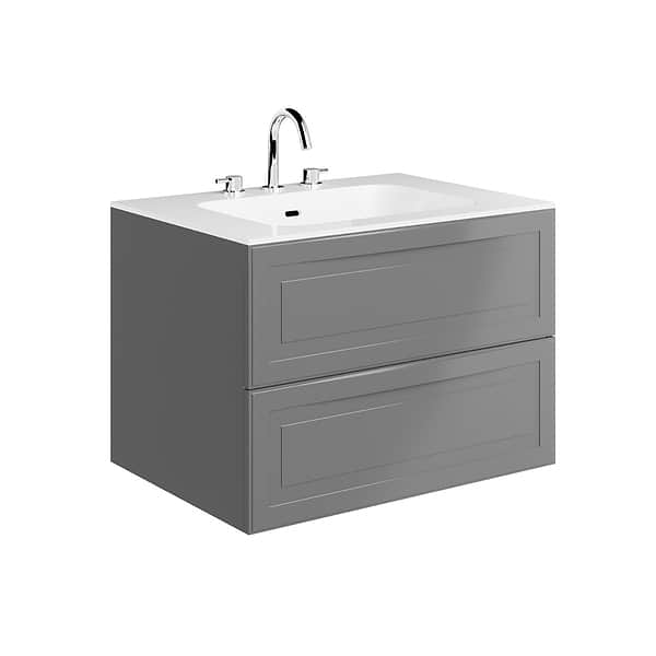 Alma Gray 30" Vanity with Integrated White Solid Surface Top