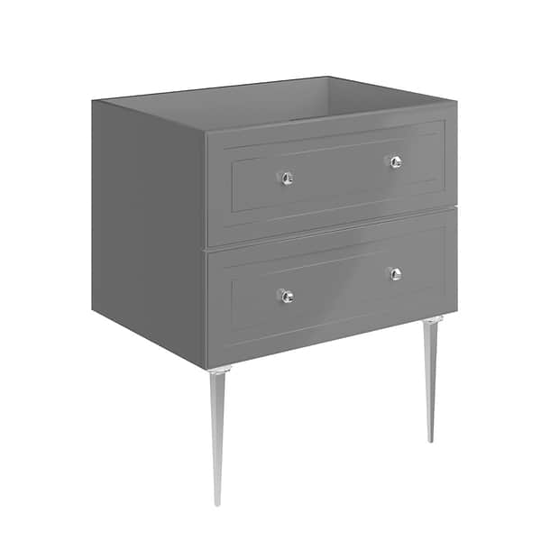 Alma Gray 30" Vanity with Chrome Legs & Knobs without Top