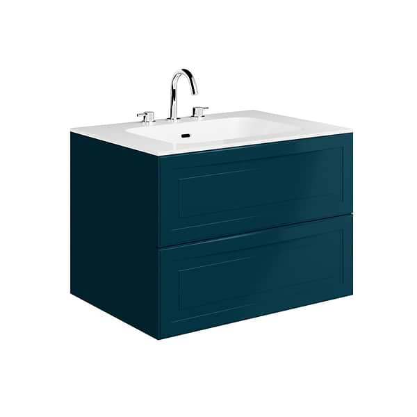 Alma Turquoise 30" Vanity with Integrated White Solid Surface Top