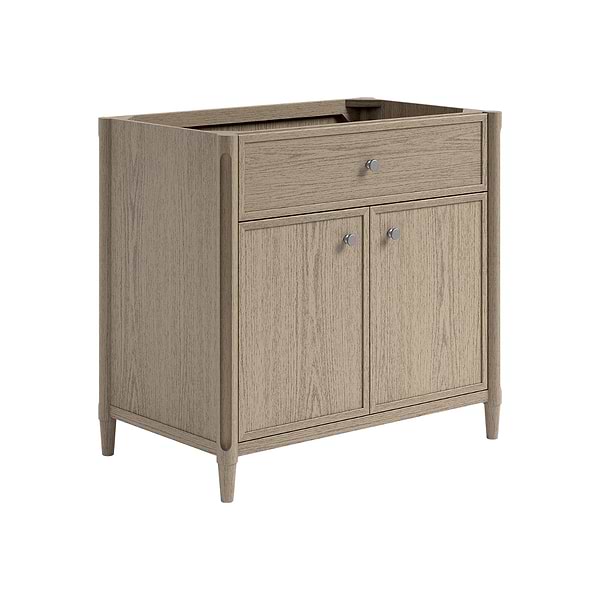 Ashford Greige Ash 36" Single Vanity without Top by TileBar Studio Vanities, View 6, open zoomed image