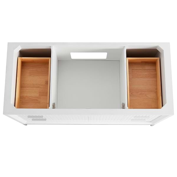 Bungalow White and Silver 48" Single Vanity with Pure White Quartz Top
