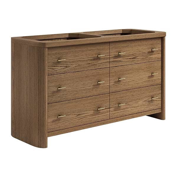Callum Natural Ash 60" Double Vanity without Top by TileBar Studio Vanities, View 6, open zoomed image