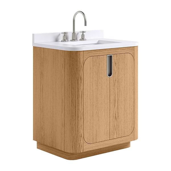 Corbin Medium Ash 30" Single Vanity with White Quartz Top by TileBar Studio Vanities, View 4, open zoomed image