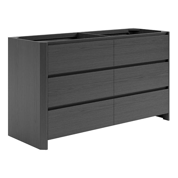 Dalton Ebony Oak 60" Double Vanity without Top by TileBar Studio Vanities, View 4, open zoomed image