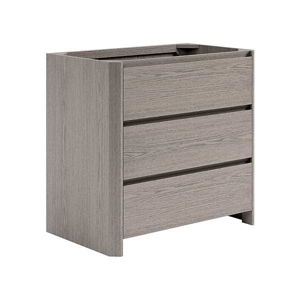 Dalton Steel Oak 36" Single Vanity without Top by TileBar Studio Vanities, View 4, open zoomed image