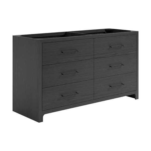 TileBar Studio Vanities Edison Ebony Oak 60" Double Vanity without Top
