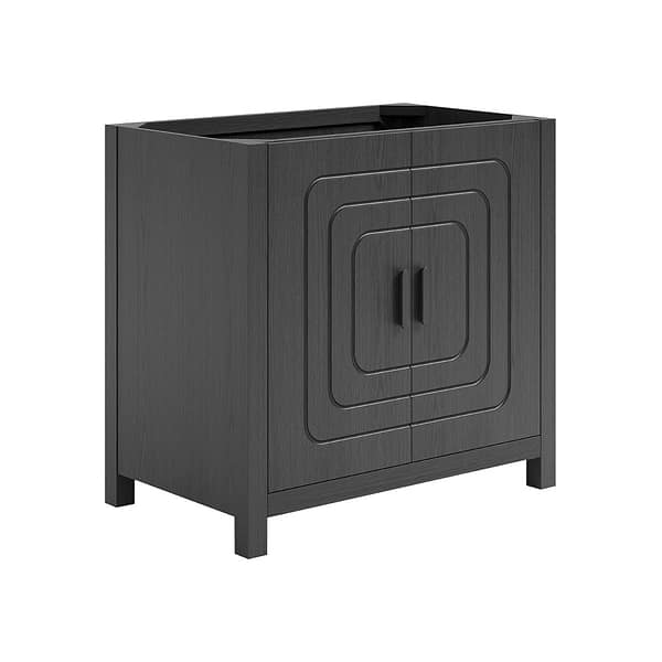 Emett Ebony Oak 36" Single Vanity without Top by TileBar Studio Vanities, View 4, open zoomed image