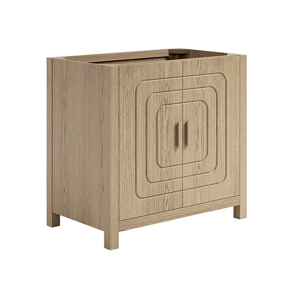 Emett Medium Ash 36" Single Vanity without Top by TileBar Studio Vanities, View 4, open zoomed image