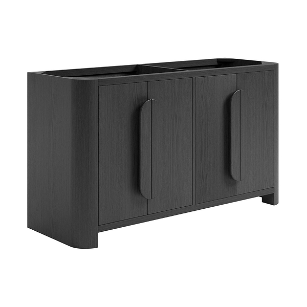 Harper Ebony Oak 60" Double Vanity without Top by TileBar Studio Vanities, View 4, open zoomed image
