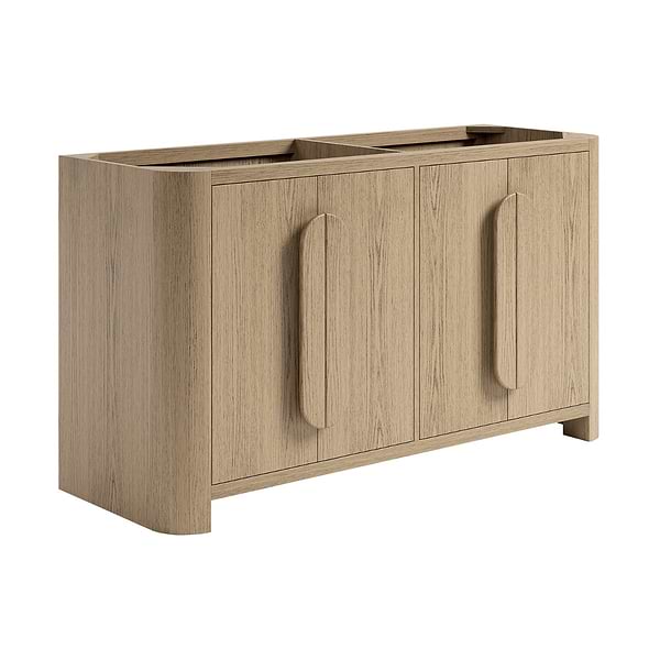 Harper Medium Ash 60" Double Vanity without Top by TileBar Studio Vanities, View 4, open zoomed image