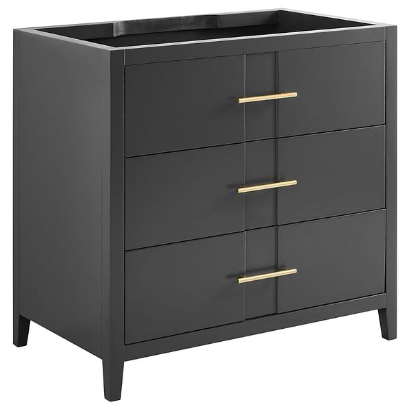 Iconic Charcoal and Gold 36" Single Vanity without Top