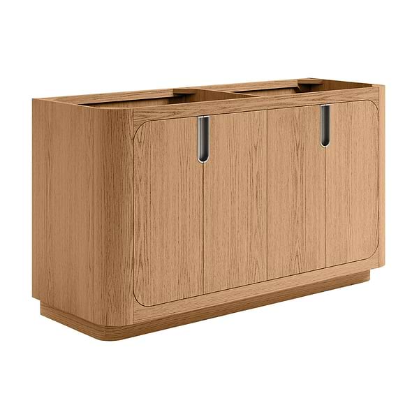 Corbin Medium Ash 60" Double Vanity without Top by TileBar Studio Vanities, View 4, open zoomed image