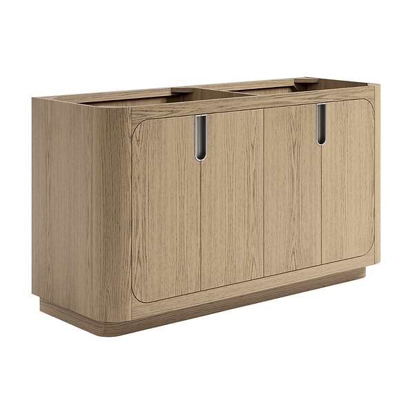 Corbin Medium Ash 60" Double Vanity without Top by TileBar Studio Vanities; image 4; in Style Ideas Contemporary, Modern, Transitional; released 2026; new, trends