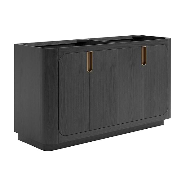 Corbin Ebony Oak 60" Double Vanity without Top by TileBar Studio Vanities; image 4; in Style Ideas Contemporary, Modern, Transitional; released 2026; new, trends