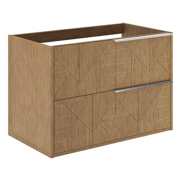 Kora Geo Faux Fluted 32" Single Vanity with Silver Handles without Top, View 9, open zoomed image