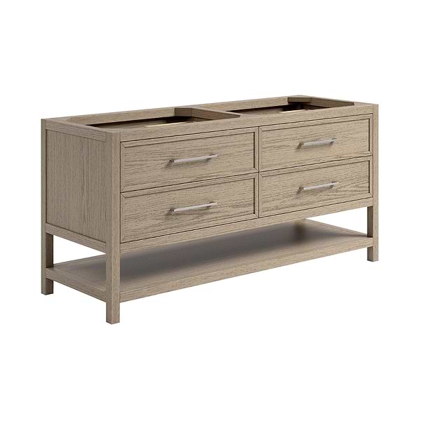 TileBar Studio Vanities Rowan Greige Ash 60" Double Vanity without Top