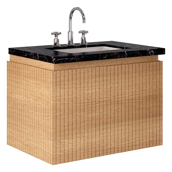 Melrose White Ash 30" Single Vanity with Nero Marquina Marble Top