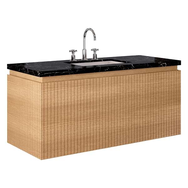 Melrose White Ash 48" Single Vanity with Nero Marquina Marble Top