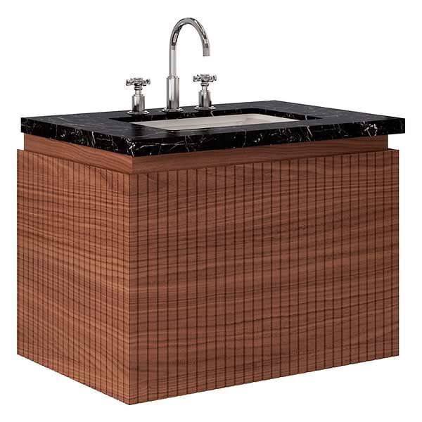 Melrose Walnut 30" Single Vanity with Nero Marquina Marble Top