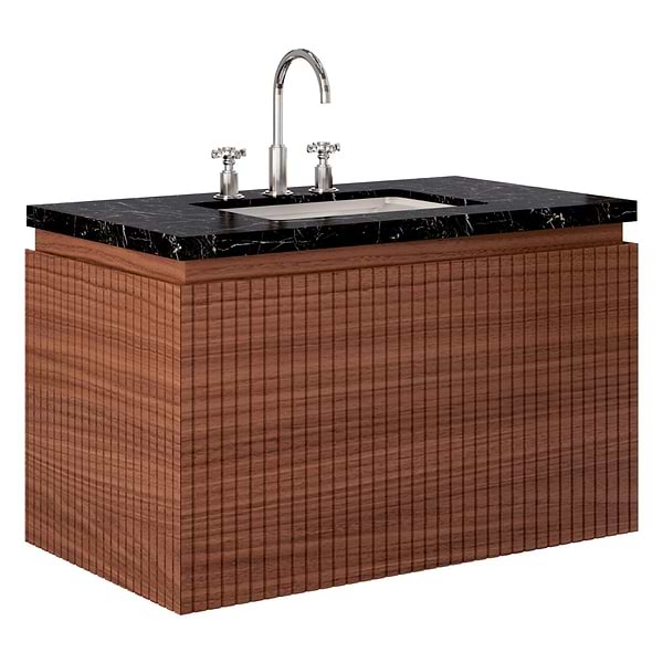Melrose Walnut 36" Single Vanity with Nero Marquina Marble Top