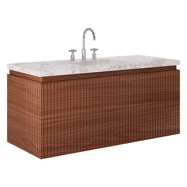 Melrose Walnut 48" Single Vanity with Carrara Marble Top