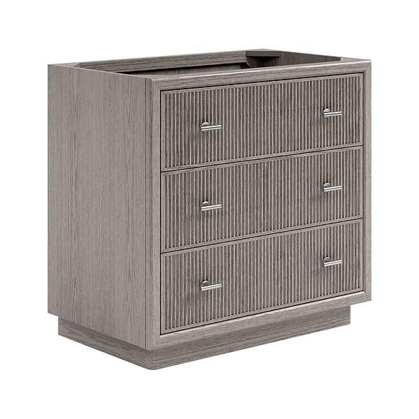 Rhett Steel Oak 36" Single Vanity without Top by TileBar Studio Vanities; image 6; in Style Ideas Classic, Modern, Transitional; released 2026; new, trends