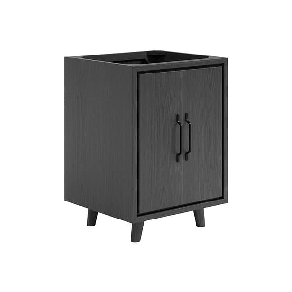Setton Ebony Oak 24" Single Vanity without Top by TileBar Studio Vanities, View 4, open zoomed image