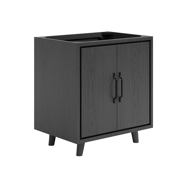 Setton Ebony Oak 30" Single Vanity without Top by TileBar Studio Vanities, View 4, open zoomed image