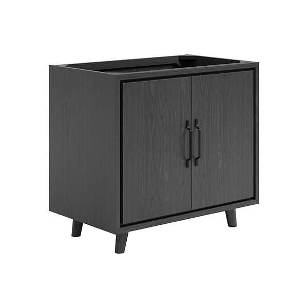 Setton Ebony Oak 36" Single Vanity without Top by TileBar Studio Vanities, View 4, open zoomed image