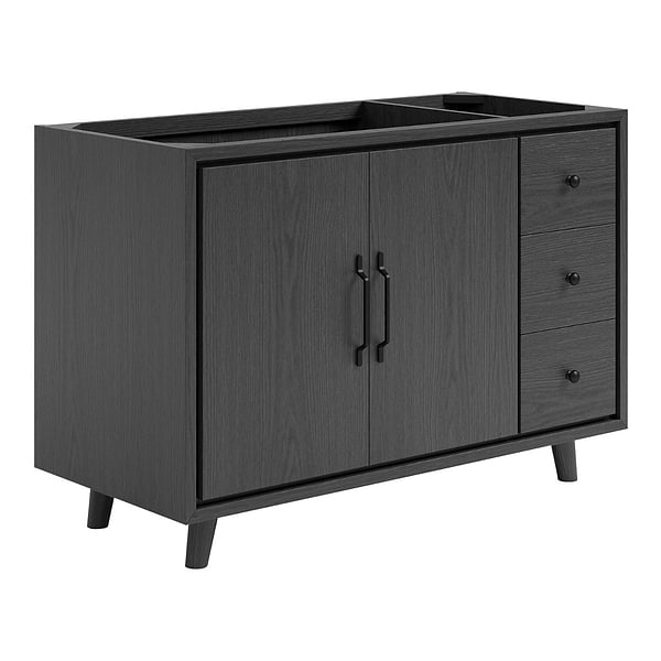 Setton Ebony Oak 48" Single Vanity without Top by TileBar Studio Vanities, View 4, open zoomed image