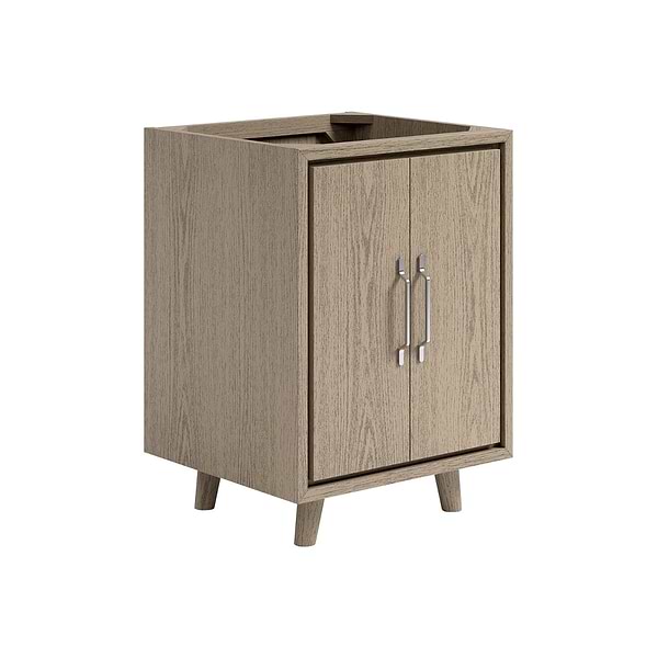 Setton Greige Ash 24" Single Vanity without Top by TileBar Studio Vanities, View 4, open zoomed image