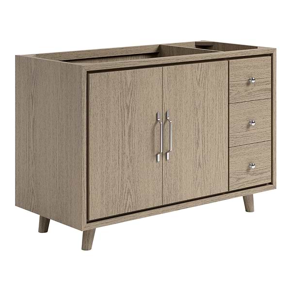 Setton Greige Ash 48" Single Vanity without Top by TileBar Studio Vanities, View 4, open zoomed image