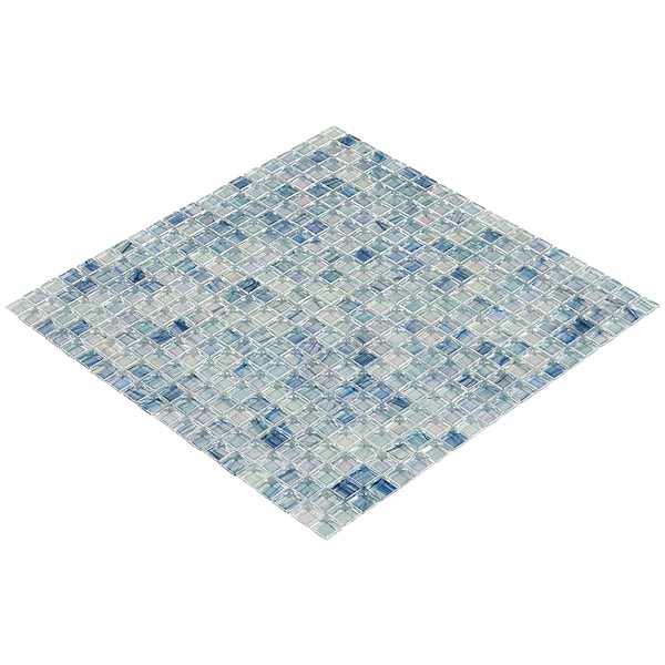 Celeste Harbor Fog Blue 1x1 Glass Polished Mosaic Tile
