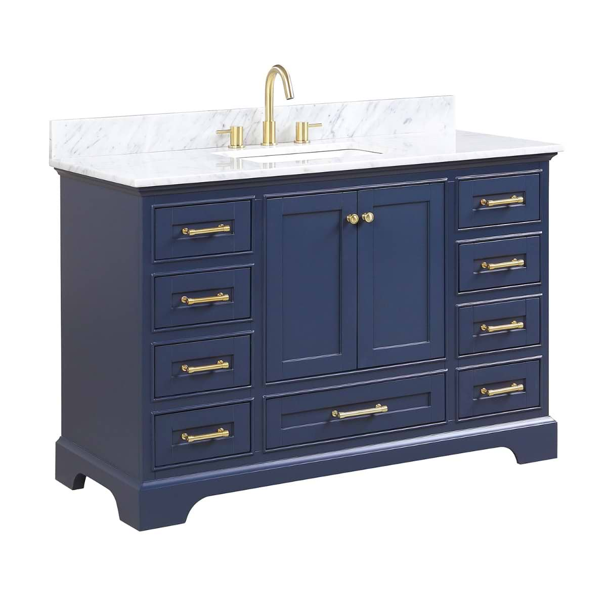 Glendale 48'' Blue Vanity And Marble Counter