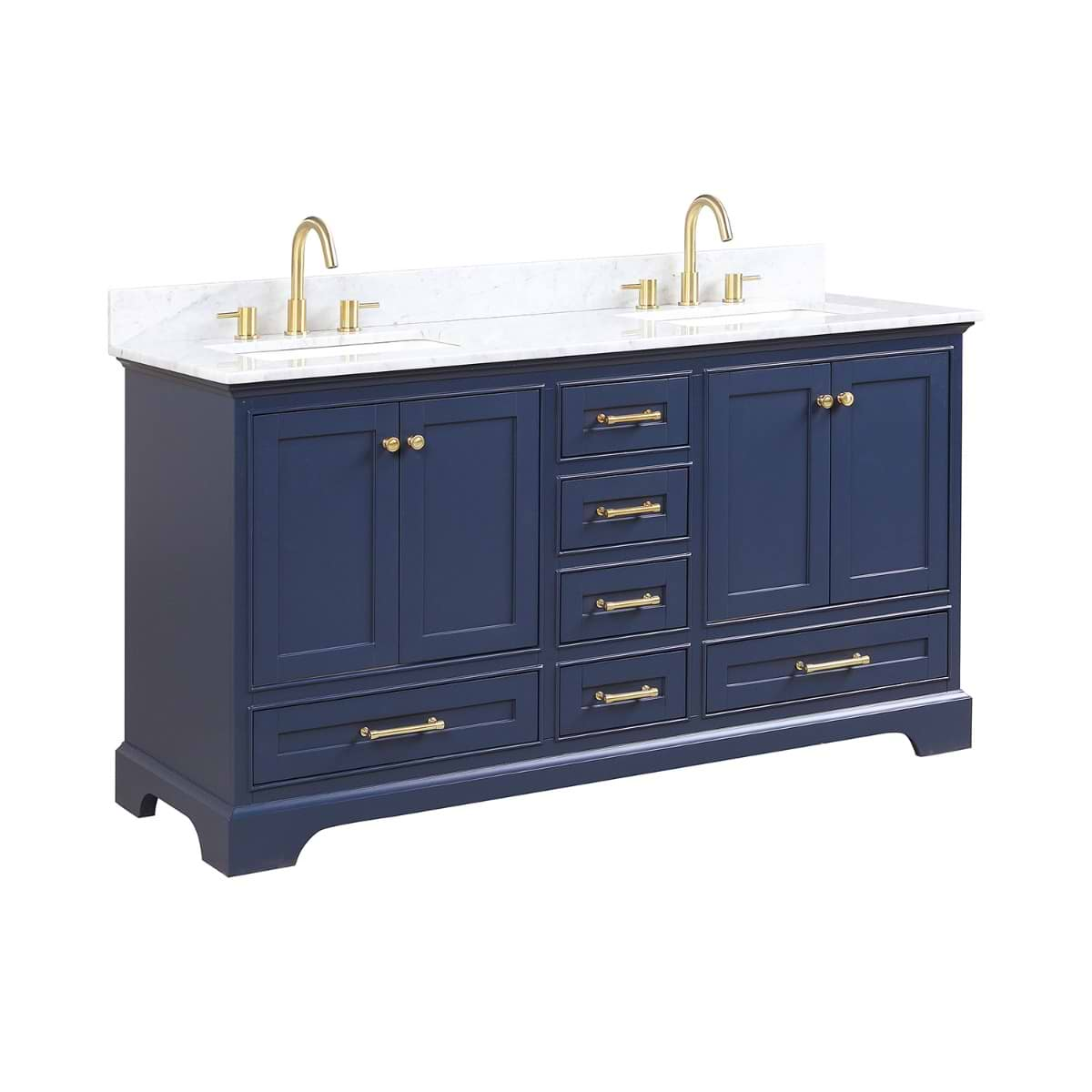 Glendale 60'' Blue Vanity And Marble Counter