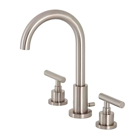 Astoria Brushed Nickel 10" Widespread Bathroom Faucet With Pop Up Standard Drain