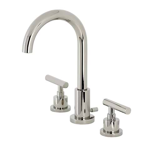 Astoria Polished Nickel 10" Widespread Bathroom Faucet With Pop Up Standard Drain