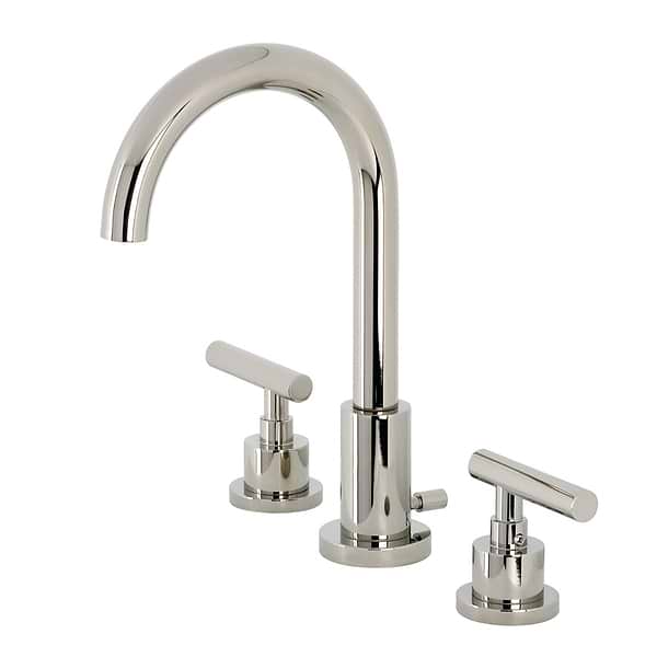Astoria Polished Nickel 10" Widespread Bathroom Faucet With Pop Up Standard Drain