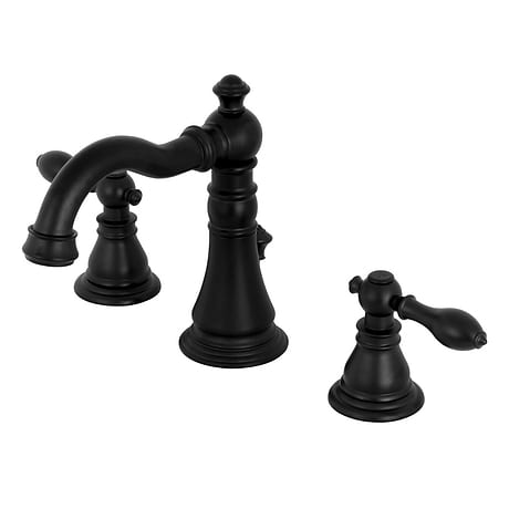 Greenpoint Matte Black 8" Widespread Bathroom Faucet With Pop Up Standard Drain