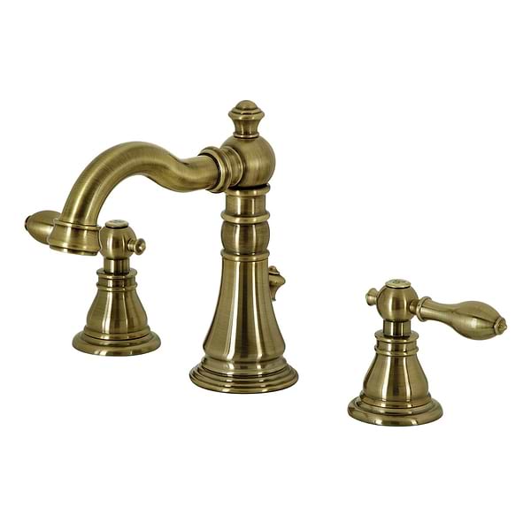 Greenpoint Antiqued Brass 8" Widespread Bathroom Faucet With Pop Up Standard Drain