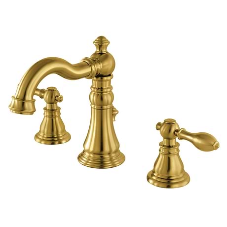 Greenpoint Brushed Brass 8" Widespread Bathroom Faucet With Pop Up Standard Drain