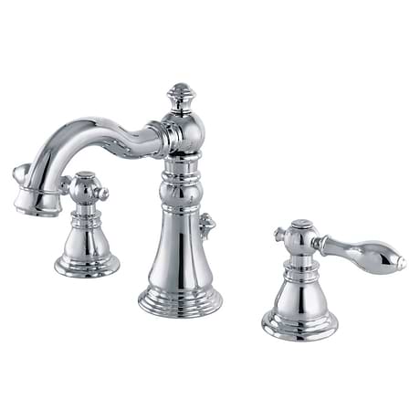 Greenpoint Polished Chrome 8" Widespread Bathroom Faucet With Pop Up Standard Drain