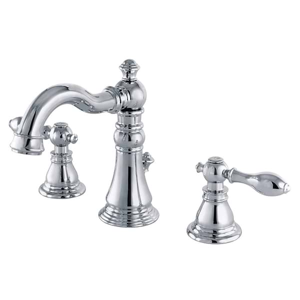 Greenpoint Polished Chrome 8" Widespread Bathroom Faucet With Pop Up Standard Drain